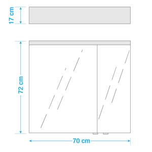 Spiegelschrank Balto Inklusive Beleuchtung - Graphit - Breite: 70 cm