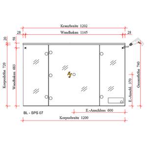 Spiegelschrank Balto Inklusive Beleuchtung - Eiche Riviera Dekor - Breite: 120 cm