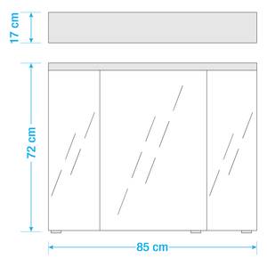 Spiegelschrank Balto Inklusive Beleuchtung - Eiche Riviera Dekor - Breite: 85 cm