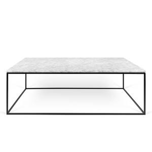 Table basse Gleam I Marbre / Métal - Blanc / Noir - Largeur : 120 cm