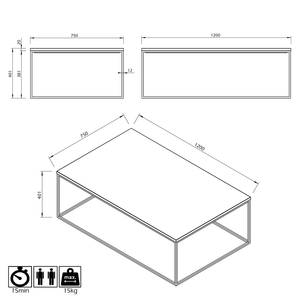 Marmor-Couchtisch Gleam Teilmontiert Marmor / Metall - Grün / Schwarz - Breite: 120 cm