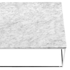 Salontafel Gleam I marmer/metaal - Wit/chroomkleurig - Breedte: 120 cm