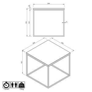 Salontafel Gleam II marmer/metaal - Zwart/chroomkleurig