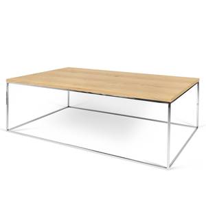 Table basse Gleam III Placage en bois véritable / Métal - Chêne - Largeur : 120 cm
