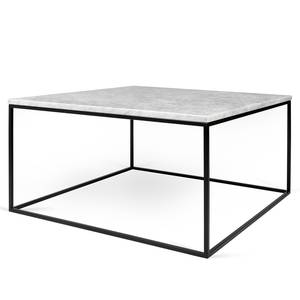 Salontafel Gleam I marmer/metaal - Wit/zwart - Breedte: 75 cm