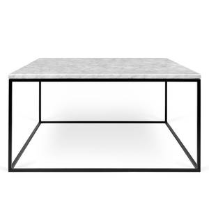 Table basse Gleam I Marbre / Métal - Blanc / Noir - Largeur : 75 cm