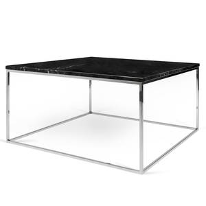 Table basse Gleam I Marbre / Métal - Noir / Chrome - Largeur : 75 cm