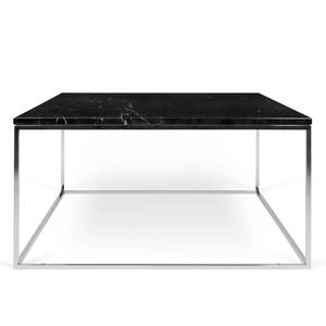 Table basse Gleam I Marbre / Métal - Noir / Chrome - Largeur : 75 cm