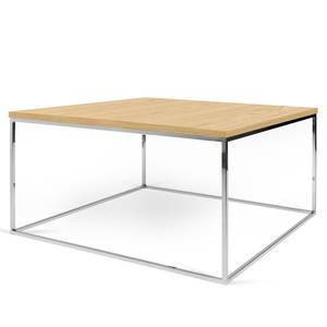 Table basse Gleam III Placage en bois véritable / Métal - Chêne - Largeur : 75 cm