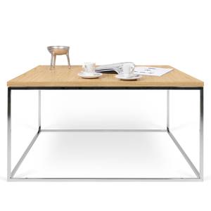 Salontafel Gleam III fineer van echt hout/metaal - Eik - Breedte: 75 cm