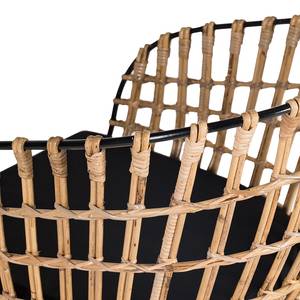 Sedia con braccioli Belleray Tessuto / Rattan e metallo - Nero / Naturale e nero