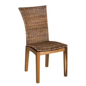 Esszimmerstuhl Betaille (2er-Set) Rattan / Suar massiv - Braun