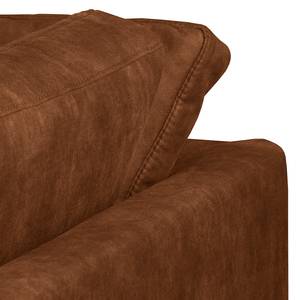 Wohnlandschaft Le Vivier Antikleder - Cognac - Longchair davorstehend links / Ottomane rechts