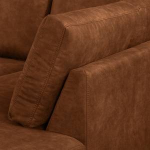 Wohnlandschaft Le Vivier Antikleder - Cognac - Longchair davorstehend links / Ottomane rechts