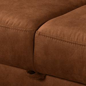 Wohnlandschaft Le Vivier Antikleder - Cognac - Longchair davorstehend links / Ottomane rechts