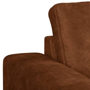 Wohnlandschaft Le Vivier Antikleder - Cognac - Longchair davorstehend links / Ottomane rechts