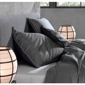 Taies d’oreiller Satinado II (lot de 2) Satin de coton - Anthracite - 80 x 80 cm