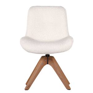 Gestoffeerde stoel Bonlieu (set van 2) Bouclé - wit/eikenhout