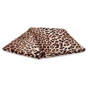Plaid Leopard Polyester Fleece - Braun