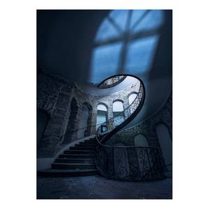 Vlies-fotobehang The forgotten Chateau vlies - blauw/zwart