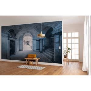 Vlies-fotobehang Villa Blue vlies - blauw/wit