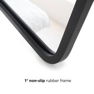 Miroir rectangulaire contour en caoutcho Caoutchouc - Noir