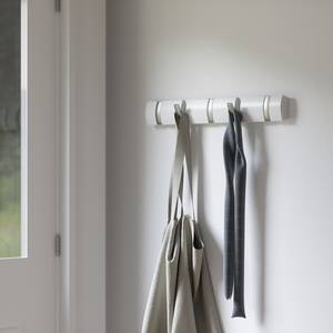 Porte-manteau mural Flip Peuplier massif / Métal - Blanc - Largeur : 51 cm