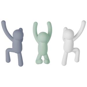 Patères Buddy (lot de 3) Gris menthe