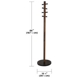 Garderobenständer Pillar Gummibaum teilmassiv - Braun / Schwarz