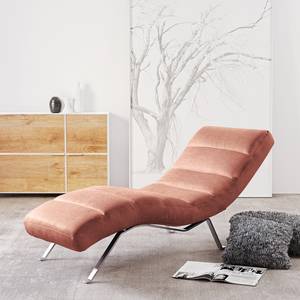 Chaise relax Kasson Tissu - Tissu Urda: Saumon - Argenté