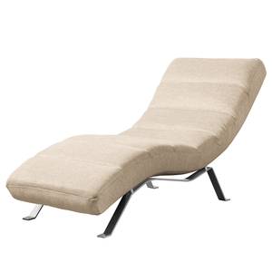 Ligfauteuil Kasson geweven stof - Geweven stof Urda: Cappuccino - Zilver