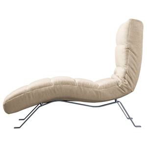 Ligfauteuil Kasson geweven stof - Geweven stof Urda: Cappuccino - Zilver