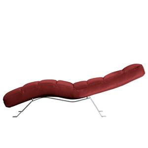 Chaise relax Kasson Cuir véritable - Cuir Domna: Bordeaux - Argenté