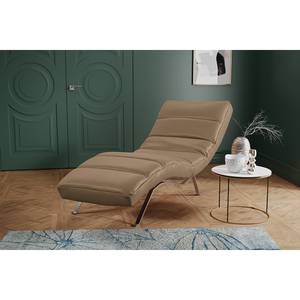 Chaise relax Kasson Cuir véritable - Cuir Domna: Nougat - Argenté