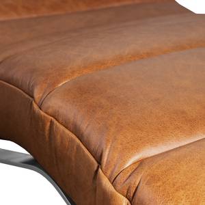 Chaise relax Kasson Cuir véritable - Cuir Arelia: Cognac - Argenté