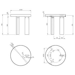 Bijzettafel Bruno fineer van echt hout/metaal - zwart eikenhout/zwart