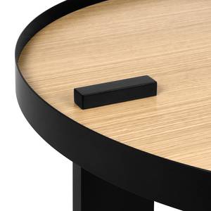 Table basse Bruno Placage en bois véritable / Métal -Chêne / Noir