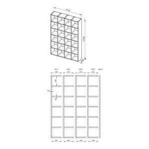 Open kast Pombal II fineerlaag van echt hout - Eik