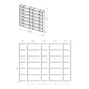 Open kast Pombal III fineerlaag van echt hout - Eik