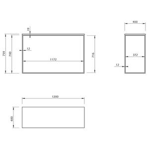 Wandtafel Gleam marmer/metaal - Wit/chroomkleurig