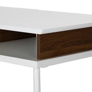 Bureau Paide hoogglans wit/walnotenhouten look