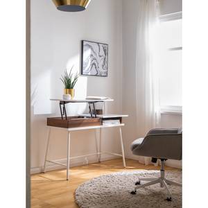 Bureau Paide Blanc brillant / Imitation noyer