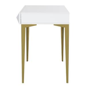 Bureau Canoa hoogglans wit/goudkleurig