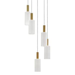 Suspension Oakham II Verre satiné - 5 ampoules