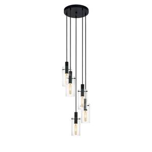 Hanglamp Montefino transparant glas/staal - 5 lichtbronnen