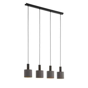 Hanglamp Concessa IV linnen/staal - 4 lichtbronnen