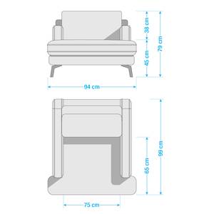 Fauteuil Vieux Bourg Tissu - Tissu Nona: Gris foncé