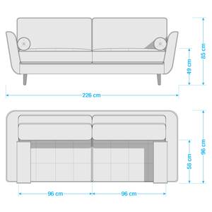 Sofa Vieux Lyon (3-Sitzer) Microfasser - Microfaser Panja: Blau