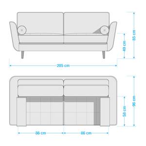 Sofa Vieux Lyon (2,5-Sitzer) Microfasser - Microfaser Panja: Grau