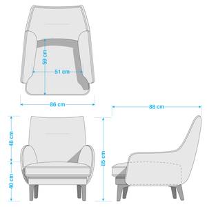 Sessel Vieux Vichy Microfasser - Microfaser Alana: Dunkelblau